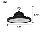 Static LED UFO High Bay, 15,000 Lumens, 100 Watt, 5000K, 120-277V, Black Finish