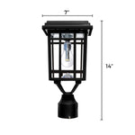 Prairie Bulb Solar Lamp w/GS Light Bulb, 50 Lumens, 3.6V, 1.3 Watts, 2700 CCT, Black or Grey Finish, Post, Flat or Wall Mount