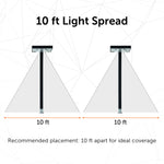 2 Pack LED Contemporary Square Solar Path Light with 3 Ground Stake Mounting Options, 80 Lumens, 2W, CCT Selectable 2700K/6000K, Black or Bronze Finish