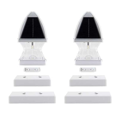 2 Pack LED Gothic Solar Post Cap Light, 40 Lumens, 2.65W, 3.2V, CCT Selectable 3100K/6000K, Black or White Finish
