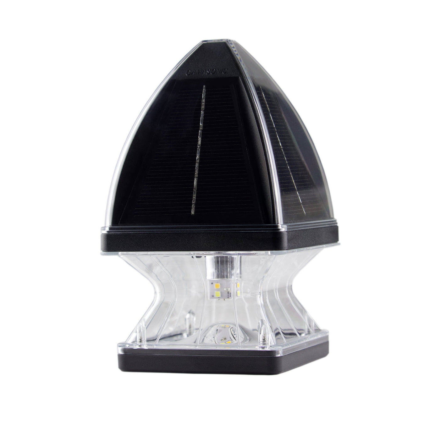 2 Pack LED Gothic Solar Post Cap Light, 40 Lumens, 2.65W, 3.2V, CCT Selectable 3100K/6000K, Black or White Finish