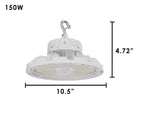 Aries G4 LED UFO High Bay, 24,000 Lumen Max, Wattage and CCT Selectable, White Finish, Comparable to 320-400 Watt HID Fixture, 120-277V