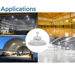 Aries G4 LED UFO High Bay, 24,000 Lumen Max, Wattage and CCT Selectable, White Finish, Comparable to 320-400 Watt HID Fixture, 120-277V