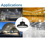 6PK Aries G4 LED UFO High Bay, 24,000 Lumen Max, Wattage and CCT Selectable, Black Finish, Comparable to 320-400 Watt HID Fixture, 120-277V