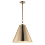 Veritas 18 inch conical pendant light in chestnut bronze satin nickel with brushed brass minimalist design
