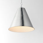 Veritas 18 inch 1-light pendant with brushed satin nickel or chestnut bronze finish and warm diffused glow