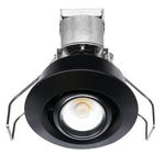 1" LV Round Gimbal Downlight: Mini-Line, 6W, 3000K, 12V, White, Black or Bronze Finish