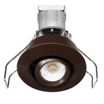 1" LV Round Gimbal Downlight: Mini-Line, 6W, 3000K, 12V, White, Black or Bronze Finish