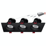 4in. Triple Head Downlight, 3,000 Lumens, 45 watt, CCT Selectable 2700K/3000K/3500K/4000K/5000K, 120V, White or Black Finish