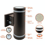 3" Edge-Lit Cylinder Up/Down Light, 3600 Lumen Max, CCT and Wattage Selectable, Integrated Photocell, 120-277V