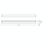 4FT Suspended Down Linear Fixture, 6500 Lumen Max, Wattage and CCT Selectable, 120-277V, Black or White Finish