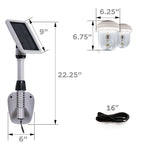 Light My Shed IV W/ 2 LED Solar Lights, 500 Lumens, 3W, 4.8V, 6000K CCT White Finish