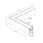 24x24" L-Shape Downlight, 6000 Lumen Max, Wattage and CCT Selectable, 120-277V