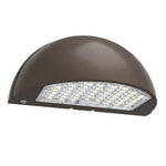 LED Semi-Circle Wall Pack, 10800 Lumen Max, CCT and Wattage Selectable, Integrated Photocell, 120-277V, Bronze, Black or White Finish