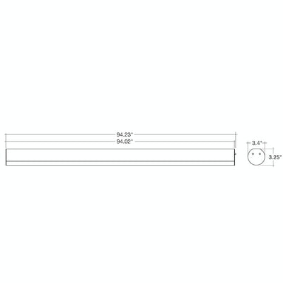 8' Architectural Tubular Linear Fixture, 80W, 9200 Lumens, CCT Selectable, 120-277V