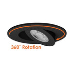 2" Floating Gimbal Canless Downlight, 400 Lumens, 5W, CCT Selectable, 120V