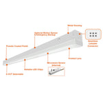 8FT Mini LED Strip Light, 12,000 Lumen Max, Wattage and CCT Selectable, 120-277V