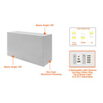 10" LED Up/Down Sqaure Wall Sconce, 2400 Lumens, 24W, CCT Selectable, 120-277V, White or Black Finish