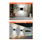 12" LED Up/Down Square Wall Sconce, 2700 Lumens, 30W, CCT Selectable, 120-277V, White or Black Finish