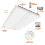 2X4 LED Troffer, 5,500 Lumen Max, Wattage and CCT Selectable, 120-277V, Sensor Ready