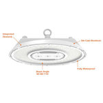 LED UFO High Bay, 25,050 Lumen Max, Wattage and CCT Selectable, 120-277V