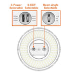 LED UFO High Bay, 25,050 Lumen Max, Wattage and CCT Selectable, 120-277V