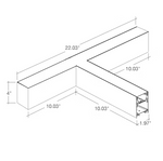 22x10" T-Shape Downlight, 4320 Lumen Max, Wattage and CCT Selectable, 120-277V