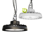 LED UFO High Bay, 25,500 Lumen Max, Wattage and CCT Selectable, 120-277V, Black or White Finish