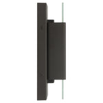 Bronze rectangular wall-mounted device with a thin vertical rod on a white background