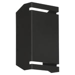 Black metal wall-mounted trash can on a white background