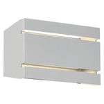 Modern satin finish wall-mounted light fixture with two horizontal lights on a white background