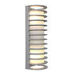 Wall-mounted satin light fixture with cylindrical design on a white background