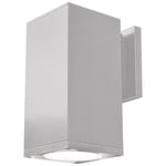 Satin outdoor wall light fixture on a white background