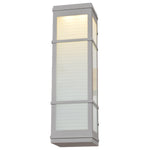 Rectangular satin outdoor wall light fixture on a white background