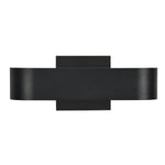 Black wall-mounted shelf with a modern design on a white background