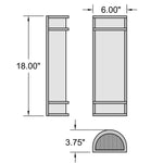 Technical drawing of a cylindrical object with dimensions labeled