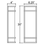 Dimensions of a cylindrical wall light with measurements in inches.