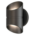 Black outdoor wall light fixture on a white background