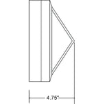 Technical drawing of a geometric shape with dimensions