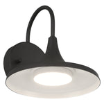 Black outdoor wall light fixture on a white background