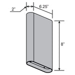 Measurement diagram of a rectangular object with dimensions labeled.