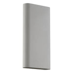 Satin rectangular wall light fixture on a white background