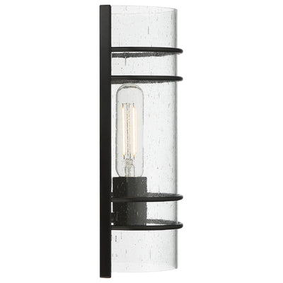 1 Light LED Outdoor Wall Sconce, 300 Lumens, 4W, 2700K, 120V, Matte Black Finish, Cassi Collection