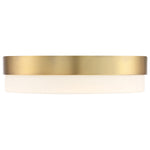 Modern led flush mount ceiling light with antique brushed brass metal frame and white glass diffuser from roma collection