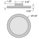 Technical drawing of an LED Flush Mount with dimensions labeled