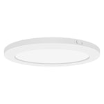 Round white LED Flush Mount light fixture on a white background