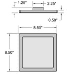 Technical drawing of an LED Flush Mount with dimensions