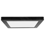 Square LED Flush Mount ceiling light fixture with black frame on a white background