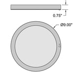 Technical drawing of a Motion Sensor LED Flush Mount with dimensions labeled