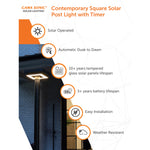 Contemporary Square Solar Post Light